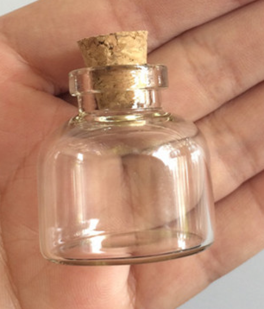 Sammelglas - klar - 10 ml - für ca. 100 Gramm Gold - Stopfen aus Kork