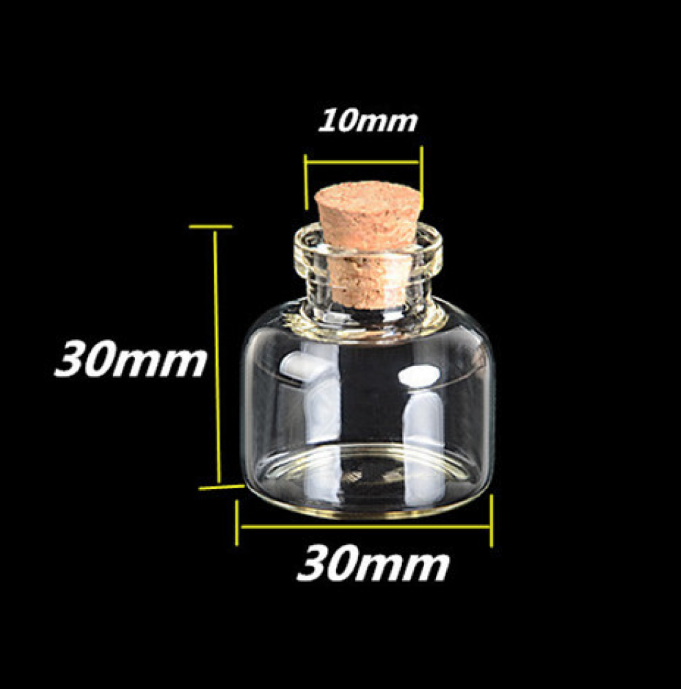 Sammelglas - klar - 10 ml - für ca. 100 Gramm Gold - Stopfen aus Kork